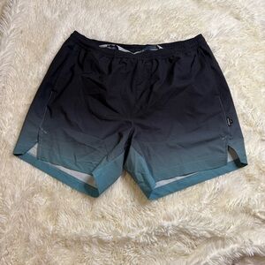 Maamgic men’s Gradient Black/gray Shorts liner cut out large 5.5” inseam